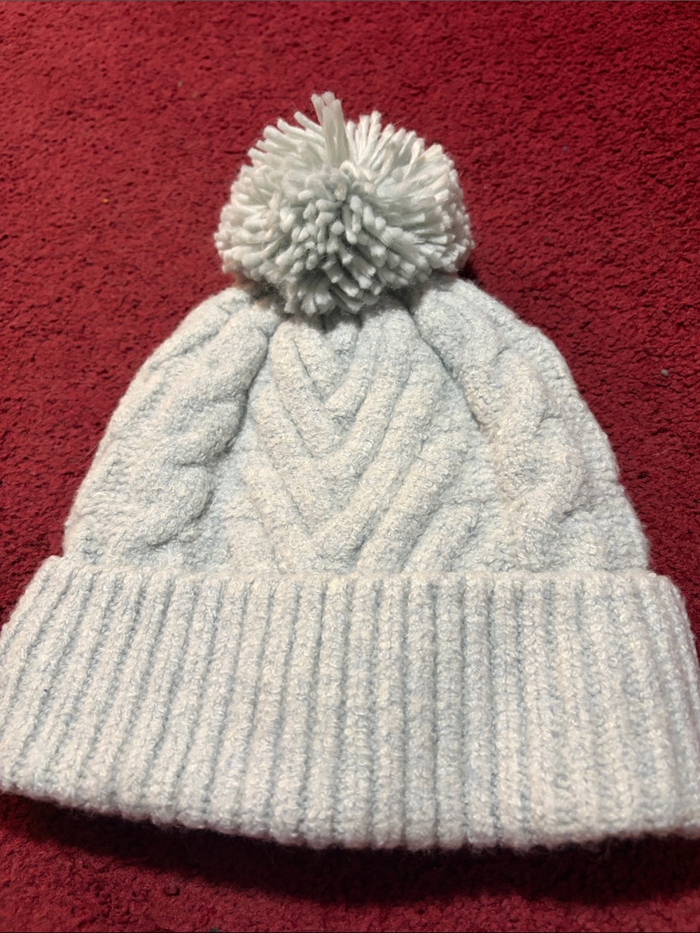 NEVER WORN Woman’s Cozy Pom Beanie Hat - Light Gray